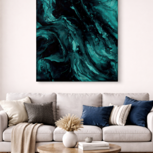 48x60 Abstract Epoxy Wall Art – Large Modern Canvas for Living Room, Office & Luxury Spaces